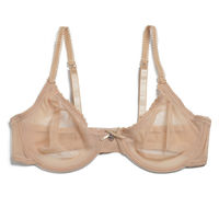 Nowy kobiety Hollow biustonosz przepuszczalność sexy gaza mesh przezroczyste ultra cienkie biustonosze B C D E F 75 80 85 90 95 100 US ue UK Dropshipping 6